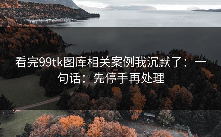 看完99tk图库相关案例我沉默了：一句话：先停手再处理